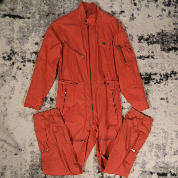 Rare Unique Giorgio Armani 1980s Runway Red Jumpsuit - Picture 1 of 10